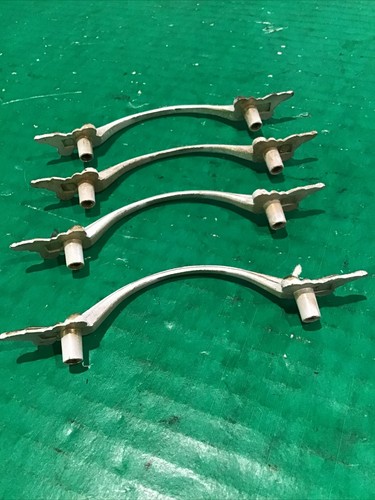 Lot 4 Vintage Brass White French Provincial Leaf Drawer Pull Handles vine pulls - Picture 7 of 10