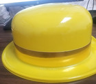 YELLOW PLASTIC PARTY TOP HAT WITH GOLD BAND, ST PATRICK DAY/MARDI GRAS
