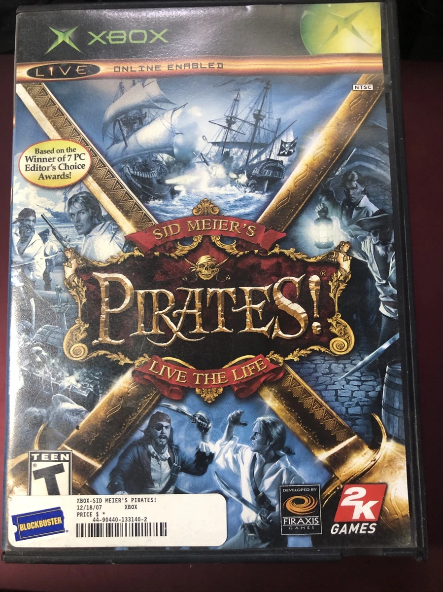 Sid Meier s Pirates Live The Life Original Microsoft Xbox Blockbuster Box