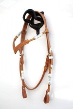 EE Tack Showkopfstück V-Stirnband aus Herman Oak Leather Western Trense 