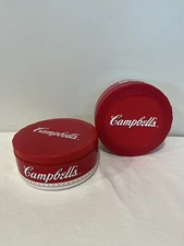 Set of 2 Campbell’s Soup Insulated Thermos Travel Bowl 2002 10.5oz