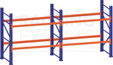1m (L) 2m (H) 0.9m (D) Warehouse Storage Archive Shelving Racking 2 bays 2 lvl