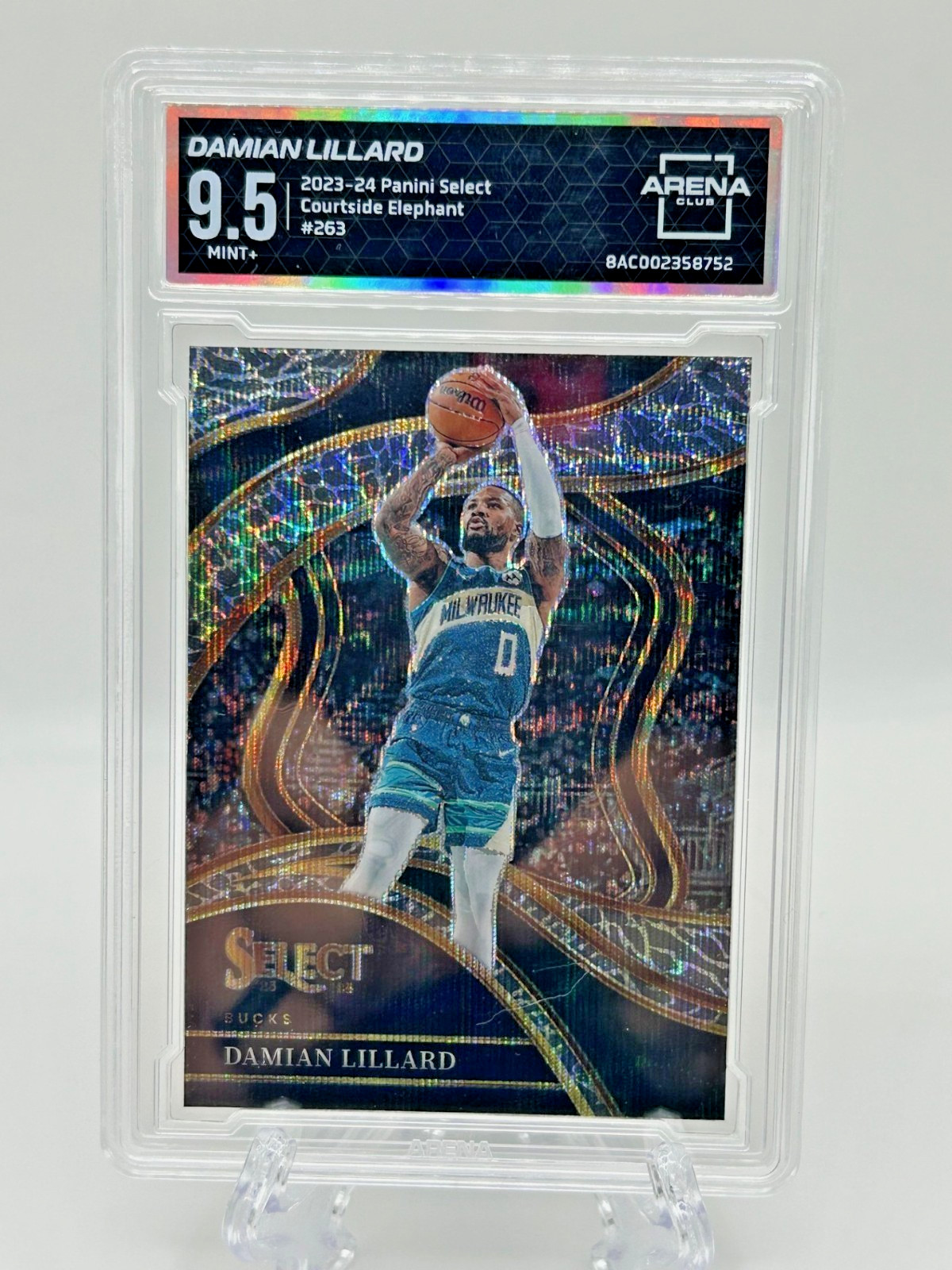 2023-24 Select Damian Lillard Elephant Prizm SSP Courtside #263 Arena 9.5