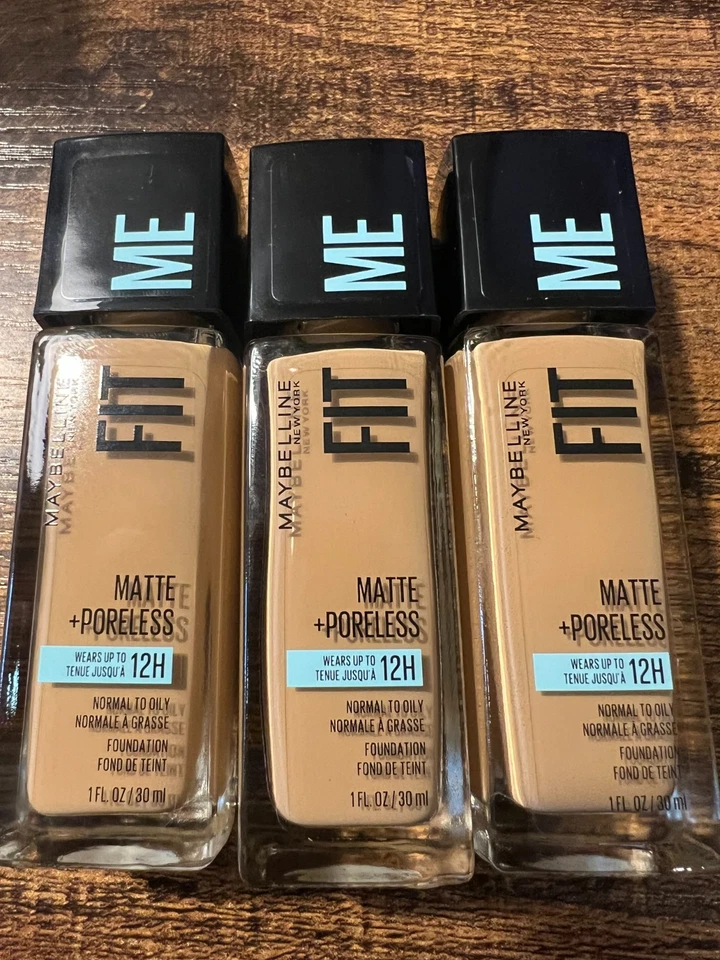 3x  Maybelline New York Fit Me Matte + Poreless Foundation Sun Beige 1 Oz #310 - Image 2 of 4