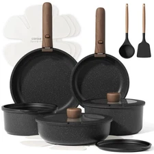 17pcs Pots and Pans Non Stick, Cookware Sets Detachable Handle, Induction Kit...