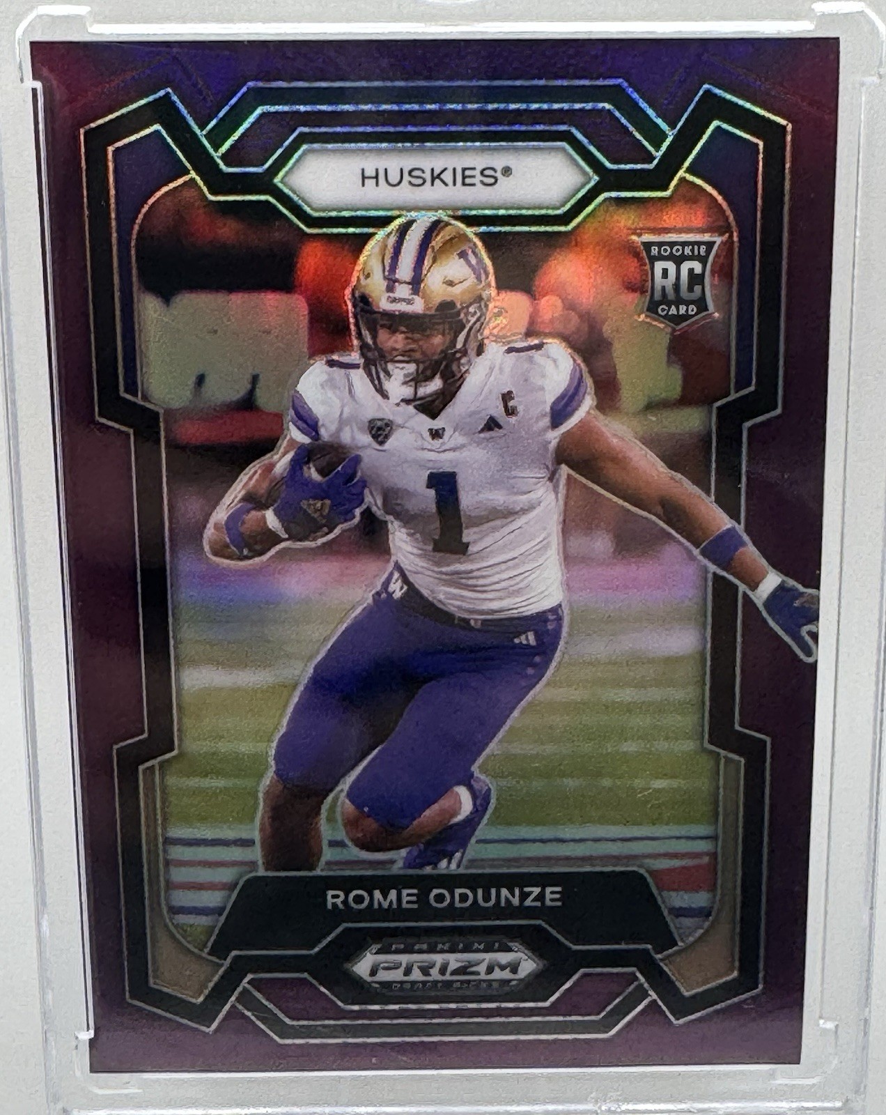 Rome Odunze 2024 Prizm Draft Picks Purple /75 Rookie Card RC Bears