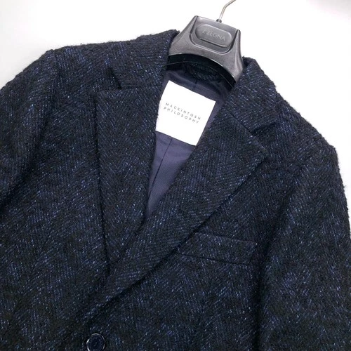 MACKINTOSH PHILOSOPHY Chester Coat Size 40 Wool Blend Navy Made in Japan image 3
