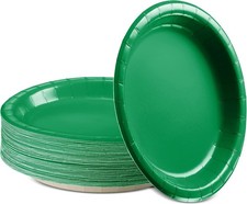 Paper Dinner Plates Green 8 1/2 Inches Paper Plates Disposable Strong & Sturdy