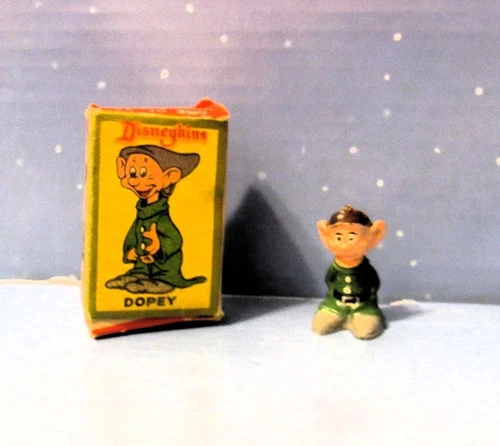 Snow White's Dopey Dwarf Disneykin Figure Disneykins Tinykins Marx Toy With Box