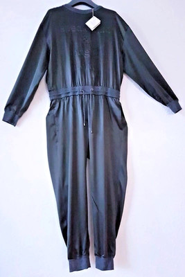 Brunello Cucinelli  Seidenjumpsuit mit  Monili,  Anthrazit, Gr.M (DE 38) Neu !