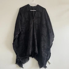 Ralph Lauren Shawl Cotton Metallic Black Oversized Classic Casual Academia