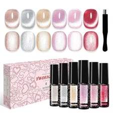Cat Eye Gel Nail Polish Set 6 Pcs Jelly Magnetic