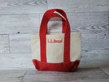 Vintage LL BEAN Mini Boat And Tote Red USA Canvas 4x5.5 Clean HTF Tiny Bag 