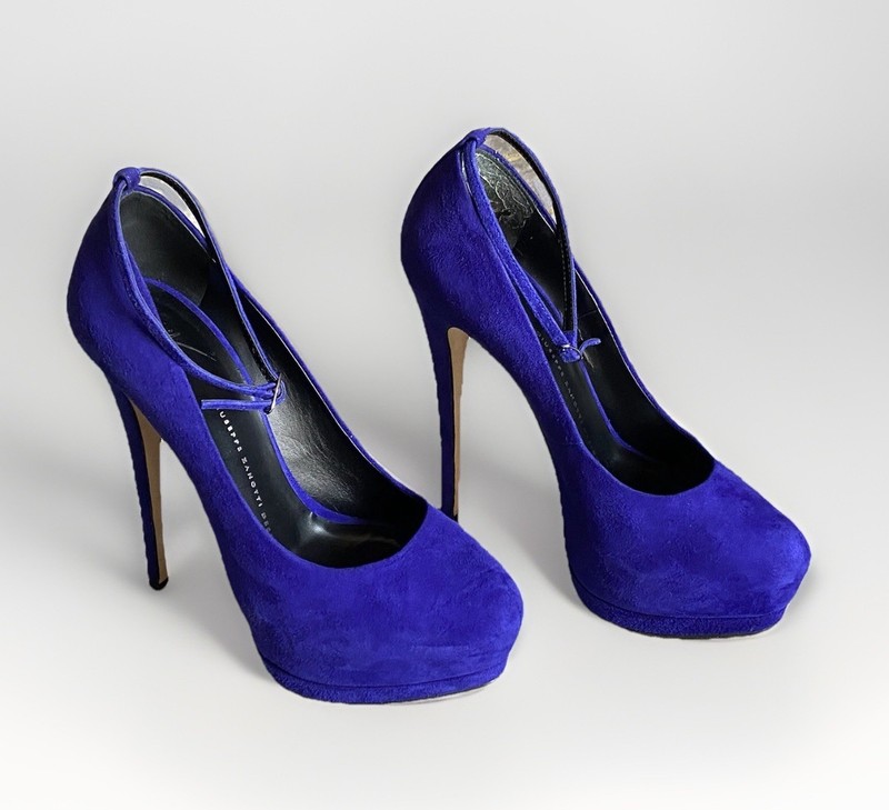 GIUSEPPE ZANOTTI⚡️Ankle strap suede double platform stiletto heels IOB 38EU/8US