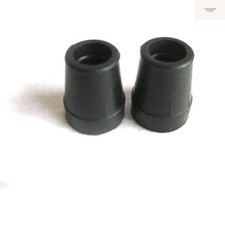 1" Heavy Duty Black Rubber Replacement Cane Tip. 2 Pack