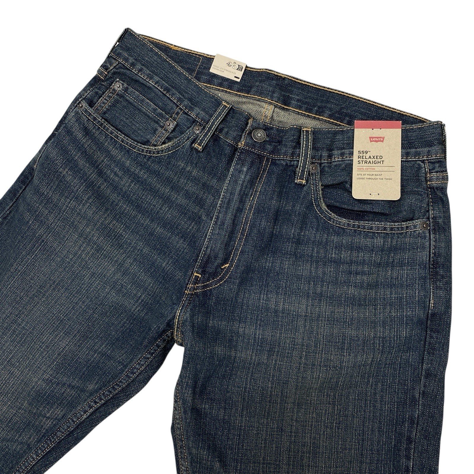 Levi's 559 Relaxed Straight Men's Jeans 100% Cotton Denim 'Range' Wash