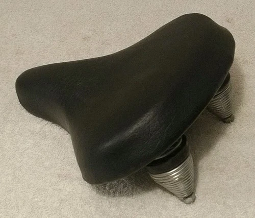 Vintage Wide Mesinger Cruiser Saddle Seat with Chrome Beehive Springs