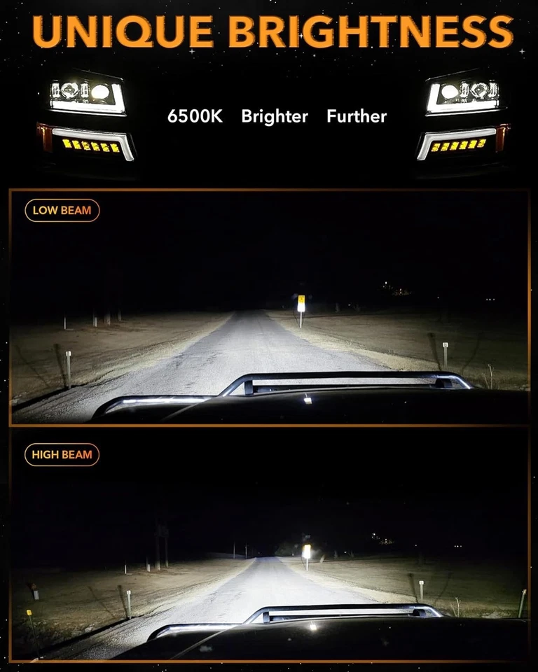 Faros proyectores LED negros Avalanche para Chevy Silverado 2002-06 2003-07 Foto 4 de 4