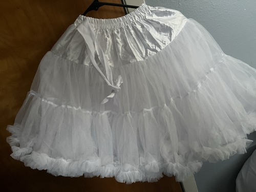 Flauschiges weißes Kleid Petticoat Unterrock elastische Taille Größen Small/Medium/Large - Bild 4 von 4