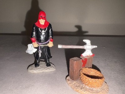 LEMAX Tortured Soul Executioner Figurine Set Axe Chopping Block Basket Painted