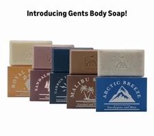 Gents 5Pack Men's Bar Soap Kit Arctic,Carbon, Beehive,Malibu,Sandalwood Gift Set
