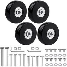 Replacement Luggage Suitcase Wheels - 50mm Rubber Swivel Caster Kit, Set of 4