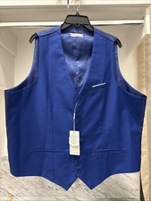 Wehilion Mens Size XXL 5-Button Suit Vest Formal - Blue Prom Wedding NWT