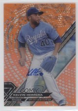 2017 Topps High Tek Orange Magma Diffractor 25/25 Kelvin Herrera #HT-KH Auto fm0