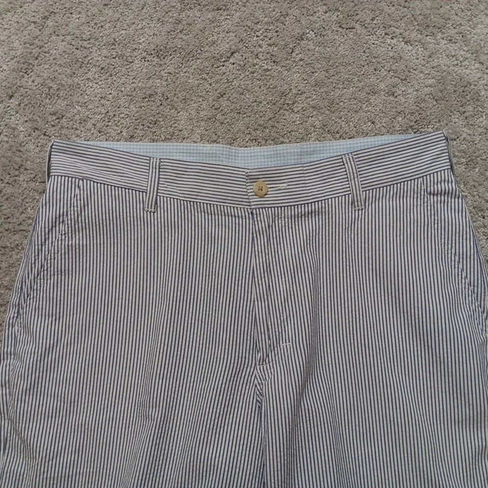 Bills Khakis Shorts Men's 32 Blue White Pinstripe Seersucker Parker PS 12339 USA - Image 4 of 4