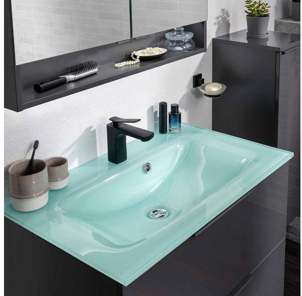 Lavabo de cristal Fackelmann Kara Bianco 86296 80 x 50 cm