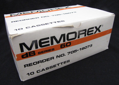 (10) MEMOREX DB 60 Cassette Tape Lot with original Box 1985 1980s NOS NEW Sealed