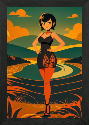 Mavis in a black dress Framed Wall Art Poster Canvas Print Picture