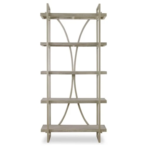 Uttermost 22902 Sway 42"W Metal and Wood Etagere Bookshelf - Beige - Picture 1 of 4