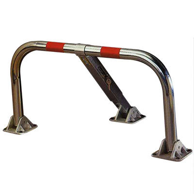 Barrière de parking 3 pieds rabattable serrure cylindre européen identique pour arceau stationnement