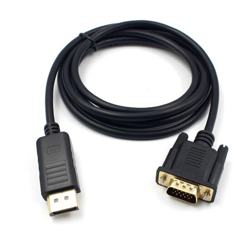 6Ft Displayport DP Male To VGA Male Adapter Display Port Cable Converter 1080P - Imagen 3 de 4