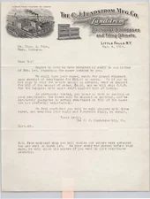 1916 C.J. Lundstrom Mfg. Co. Little Falls NY Bookcase Illus. Letterhead BH1-16