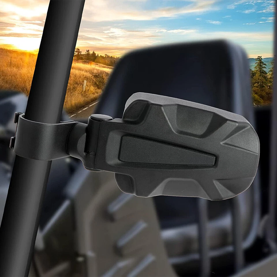 UTV SXS Side Rear View Mirrors For 1.75" Bar Polaris Ranger RZR Yamaha YXZ1000R - Image 2 of 4