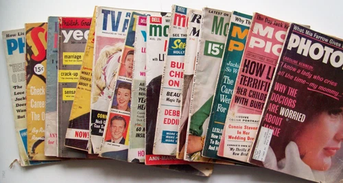 Lot of 15 Movie and TV magazines 50's 60's