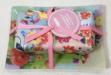Pier 1 Imports Colorful Floral Scented Soap With Dish Bathroom Decor NEW