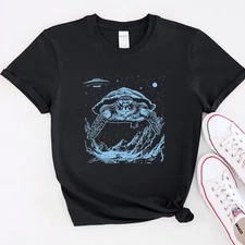 Cosmic Sea Turtle T Shirt, Funny Turtle T Shirt for Women Men Weird Cool UFO.