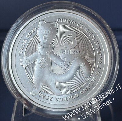 Italien 2024 Olympische Spiele Milano Cortina 2026 Münze Silber