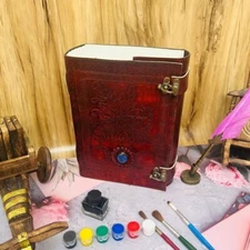 Large Book grimoire Of Shadows Brown Leather Journal 620 Page Morrigan Notebook