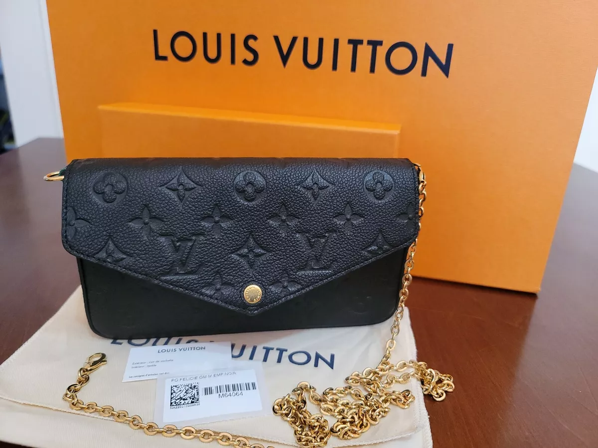 LOUIS VUITTON Felicie Monogram Empreinte Chain Pochette Crossbody Bag