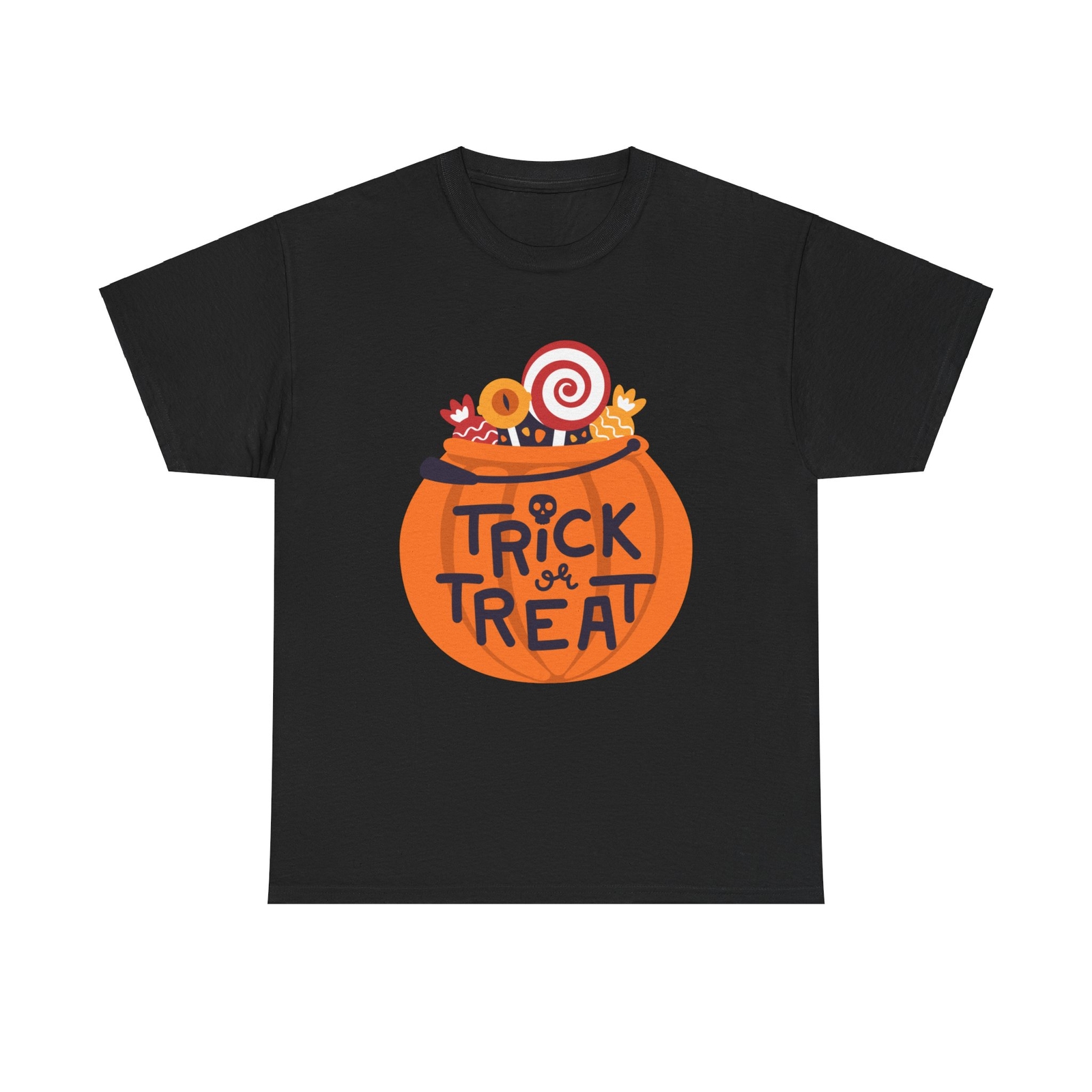 Halloween Candy Pumpkin T-Shirt - spooky cute trick treat orange black party