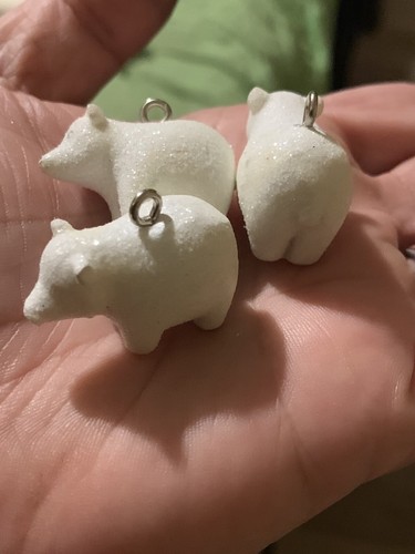 Set Of 3 Miniature Polar Bear Ornaments  - Picture 1 of 2