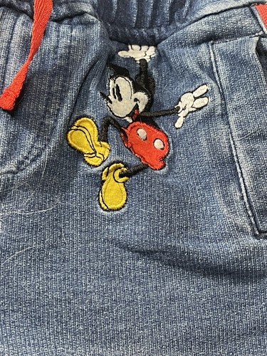 Disney Denim Shorts 4T Girl Mickey Goofy Embroidery Rainbow - Picture 2 of 19