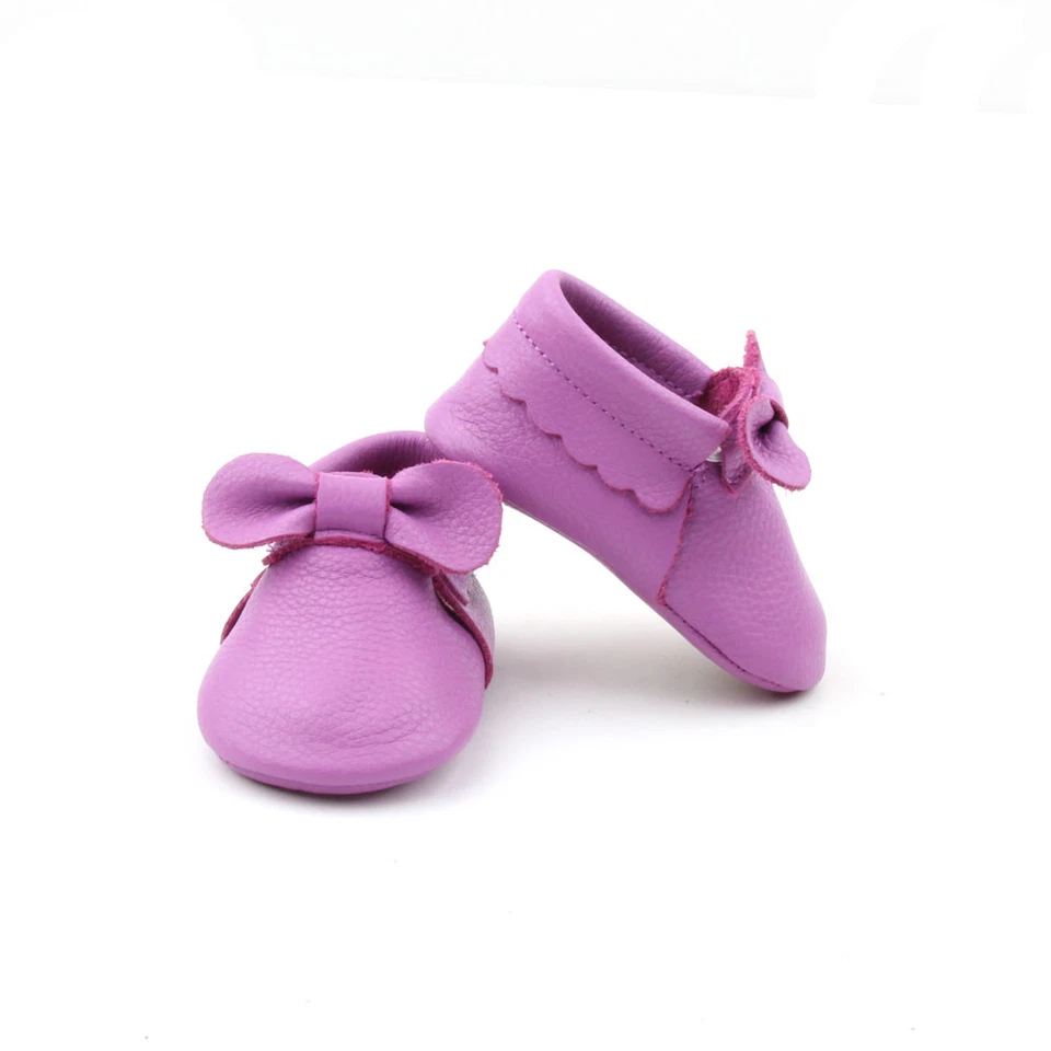 Starbie Bebé Mocasines Púrpura Bebé Zapatos Niño Zapatos Bebé Niñas Arcos Foto 4 de 4