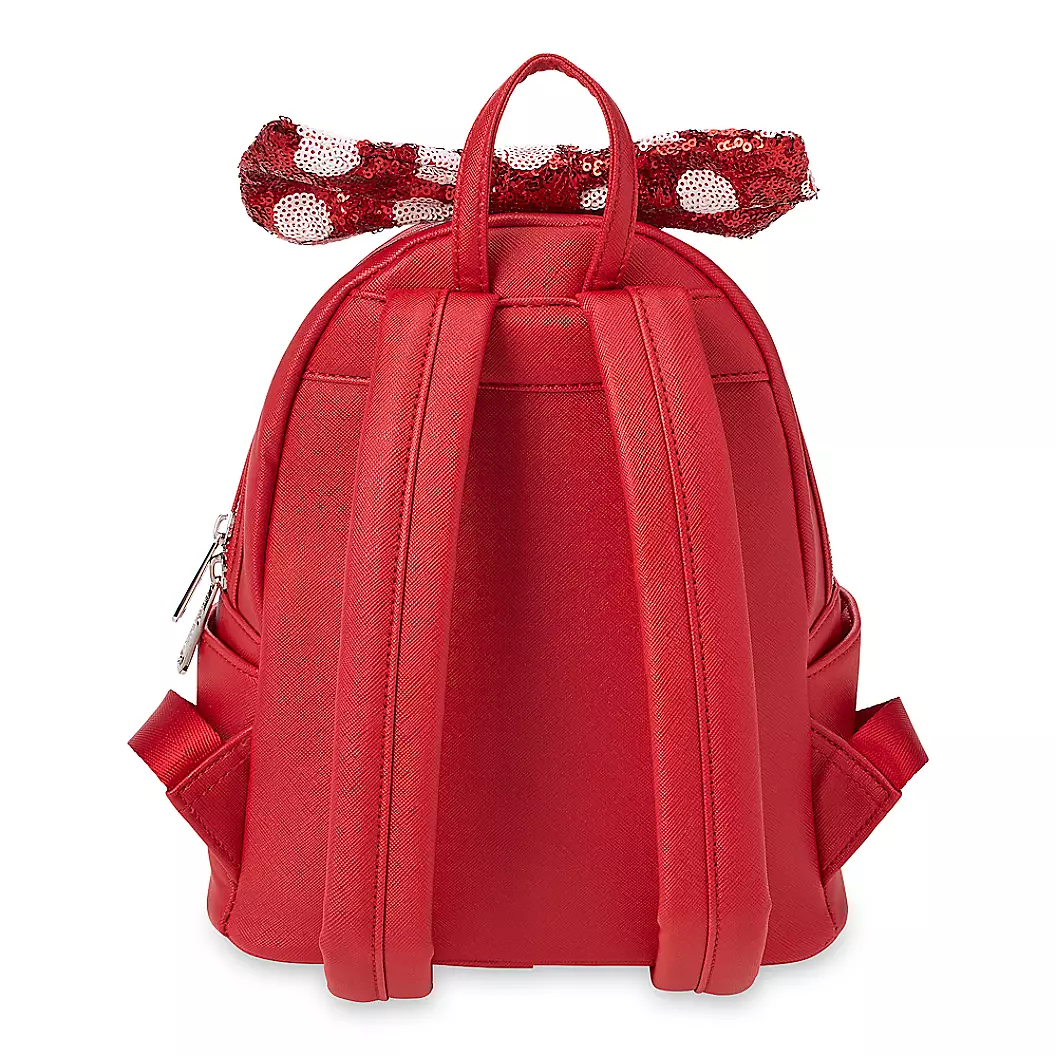 Disney Parks Loungefly Red Minnie Sequin Bow Backpack and Matching Wallet Minnie Mouse Backpack Red Sequined Bow Disney & Loungefly  main image 2