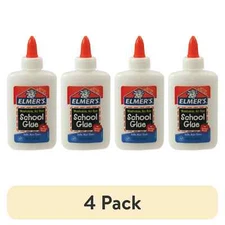 (4 pack) Elmer's Liquid School Glue, Washable, 4oz., 1 Count
