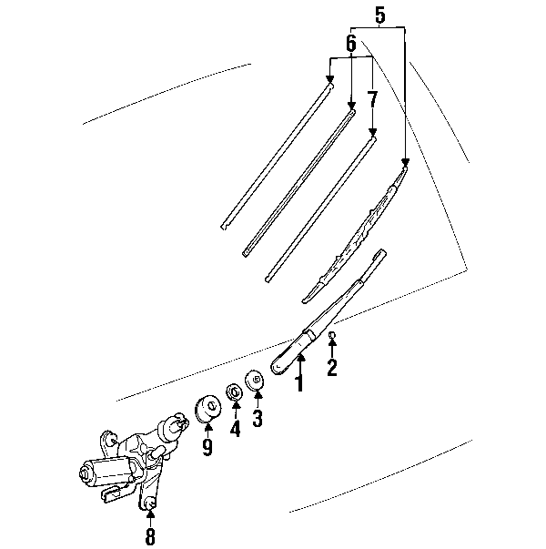 Genuine Toyota Wiper Blade J Hook Type 350mm or 14 in QTY=1 85212-YZZ14